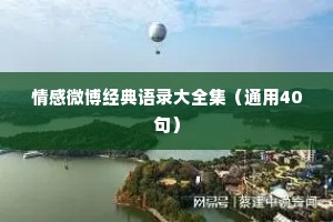 情感微博经典语录大全集（通用40句）