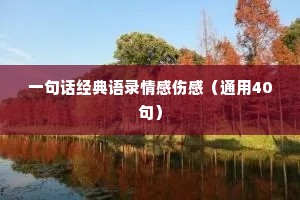 一句话经典语录情感伤感（通用40句）
