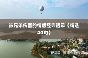 被兄弟伤害的情感经典语录（精选40句）