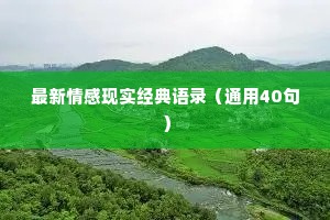 最新情感现实经典语录（通用40句）