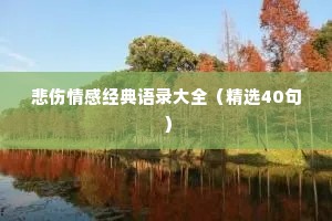 悲伤情感经典语录大全（精选40句）