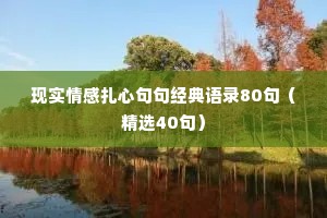 现实情感扎心句句经典语录80句（精选40句）