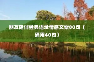朋友陪伴经典语录情感文案80句（通用40句）