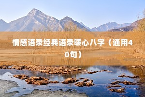 情感语录经典语录暖心八字（通用40句）