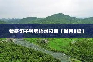 情感句子经典语录抖音（通用8篇）
