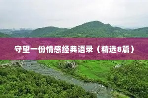 守望一份情感经典语录（精选8篇）