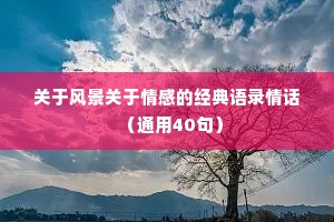 关于风景关于情感的经典语录情话（通用40句）