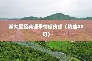 派大星经典语录情感伤感（精选40句）