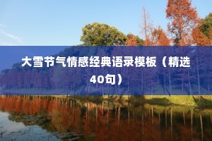 大雪节气情感经典语录模板（精选40句）
