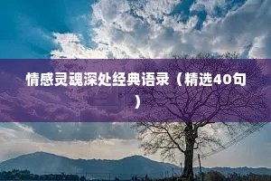 情感灵魂深处经典语录（精选40句）