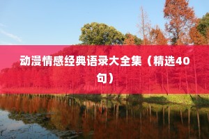 动漫情感经典语录大全集（精选40句）