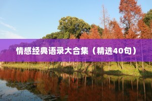 情感经典语录大合集（精选40句）