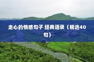 走心的情感句子 经典语录（精选40句）