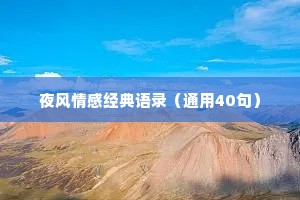 夜风情感经典语录（通用40句）