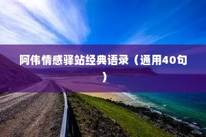 阿伟情感驿站经典语录（通用40句）