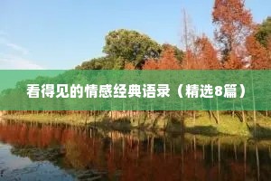 看得见的情感经典语录（精选8篇）