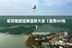 宋词情感经典语录大全（通用40句）