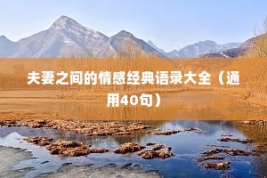 夫妻之间的情感经典语录大全（通用40句）