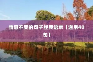 情感不变的句子经典语录（通用40句）