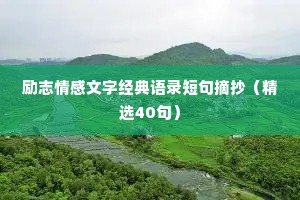 励志情感文字经典语录短句摘抄（精选40句）