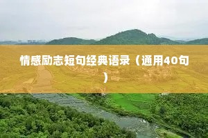 情感励志短句经典语录（通用40句）