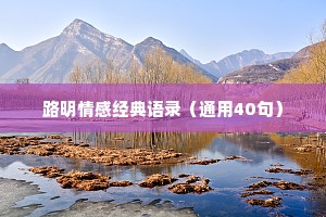 路明情感经典语录（通用40句）