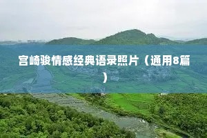 宫崎骏情感经典语录照片（通用8篇）