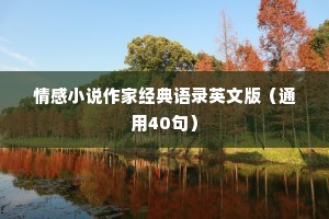 情感小说作家经典语录英文版（通用40句）