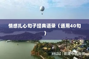 情感扎心句子经典语录（通用40句）