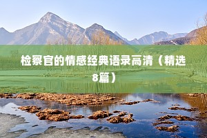 检察官的情感经典语录高清（精选8篇）