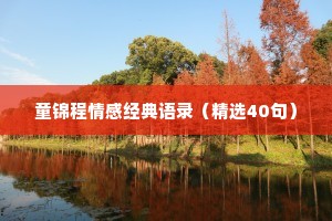 童锦程情感经典语录（精选40句）