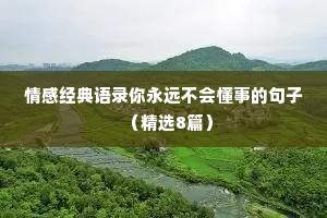 情感经典语录你永远不会懂事的句子（精选8篇）