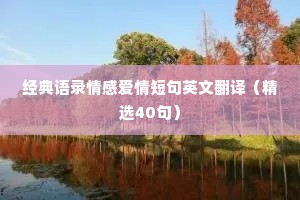 经典语录情感爱情短句英文翻译（精选40句）