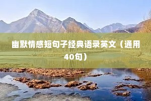 幽默情感短句子经典语录英文（通用40句）