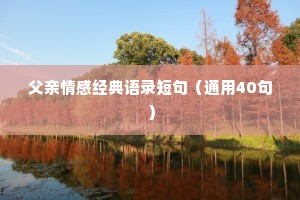 父亲情感经典语录短句（通用40句）