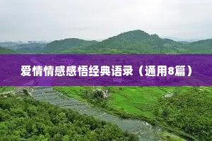 爱情情感感悟经典语录（通用8篇）