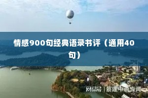 情感900句经典语录书评（通用40句）