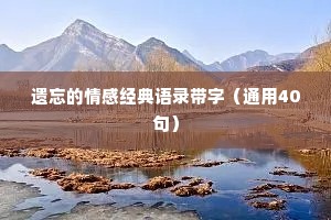 遗忘的情感经典语录带字（通用40句）