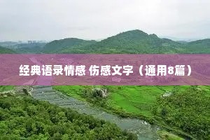 经典语录情感 伤感文字（通用8篇）