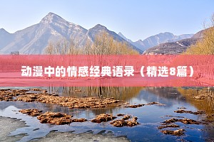 动漫中的情感经典语录（精选8篇）