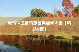 爱情保卫战情感经典语录大全（精选8篇）