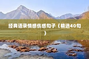 经典语录情感伤感句子（精选40句）