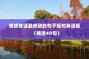 情感夜话最感动的句子短句英语版（精选40句）