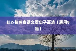 知心情感夜话文案句子高清（通用8篇）