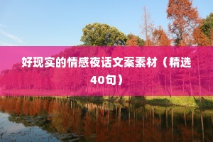 好现实的情感夜话文案素材（精选40句）