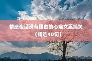 情感夜话没有理由的心痛文案搞笑（精选40句）