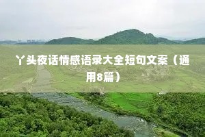 丫头夜话情感语录大全短句文案（通用8篇）