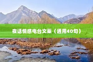 夜话情感电台文案（通用40句）