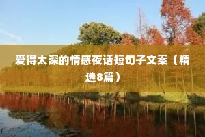 爱得太深的情感夜话短句子文案（精选8篇）