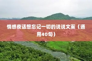 情感夜话想忘记一切的说说文案（通用40句）